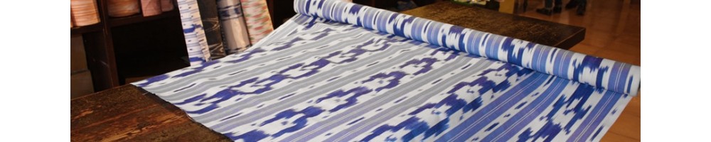 Telas típicas mallorquinas. Tela de Lenguas. Decoración. Ikat